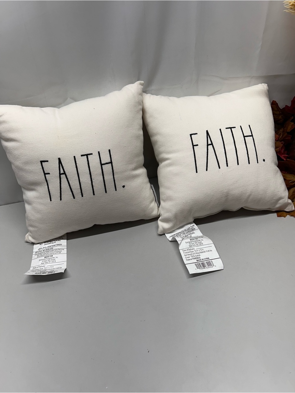 Faith Accent Pillows(2)  - Cream Decorative Throw Pillow